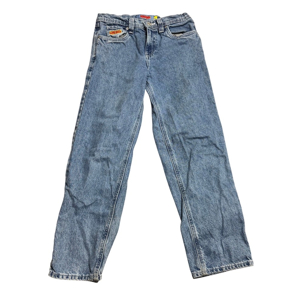 Empyre Zumiez Embroidered Logo Adjustable Waist‎ Jeans Size 26 Grunge Y2K